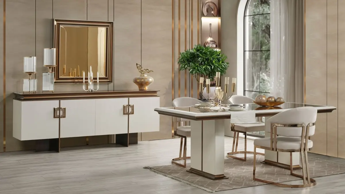Piano luxury dining set — Vantage Furniture