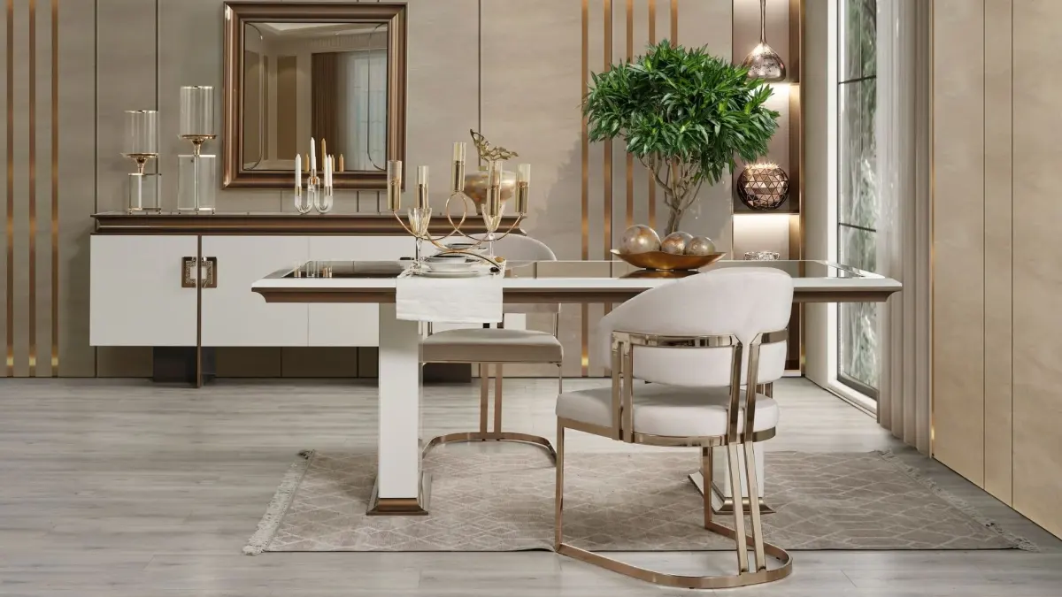 Piano luxury dining set — Vantage Furniture