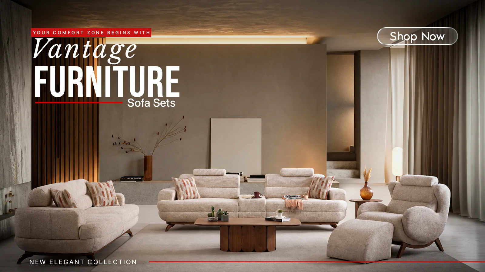 Vantage Furniture sofa sets — new elegant collection. Shop now.